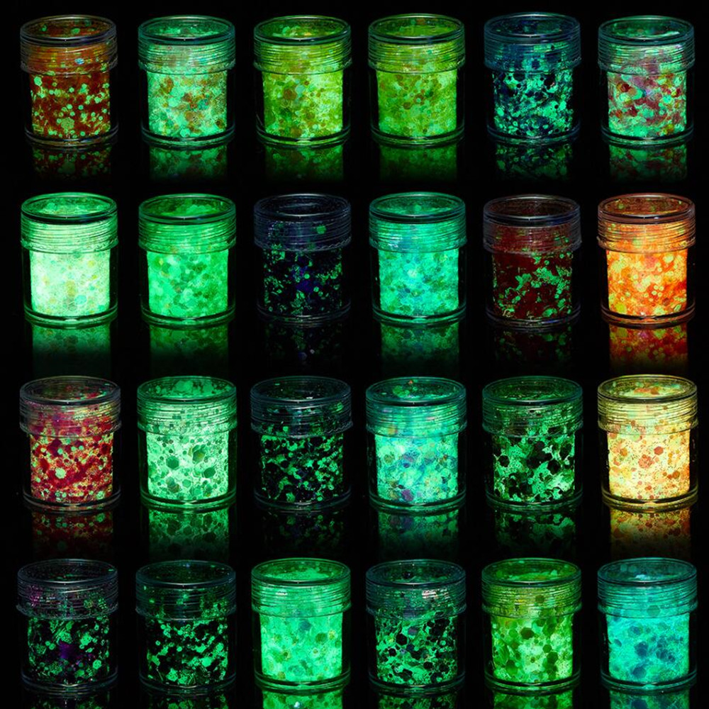 Nail Art Emerald - 24 colori paillettes luminose che si
