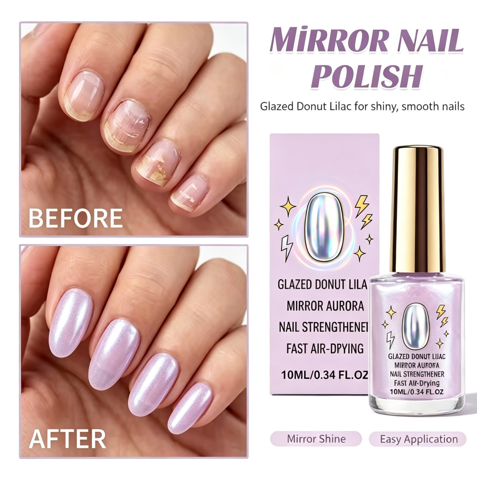 Smalto per unghie color lilla, - Nail Art Lilac recensione e prezzo