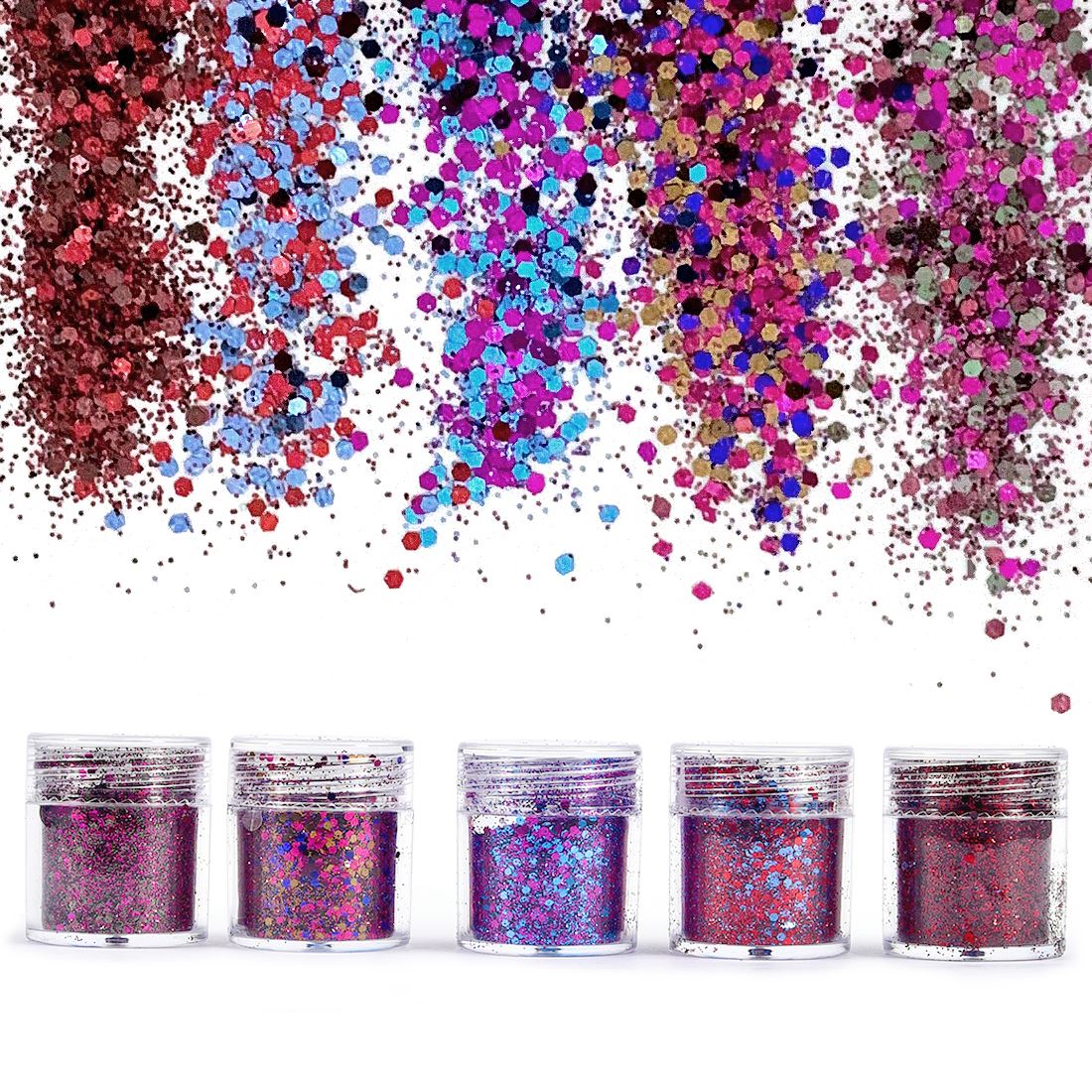 4/5 bottiglie di polvere glitt - Nail Art Emerald recensione e prezzo